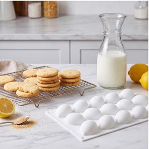 Food Grade Silicone 15 Cavity Lemon Cake Mold Non Stick for Home Baking Mousse Making