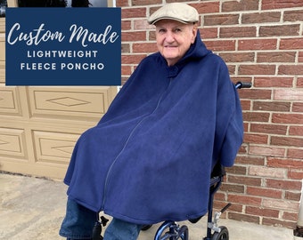 Lightweight Fleece Wheelchair Poncho for Kids and Adults