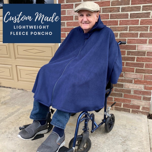 Lightweight Fleece Wheelchair Poncho for Kids and Adults