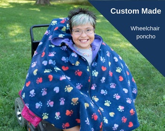 Wheelchair Poncho, Adaptive Wheelchair Coat, Kids Wheelchair Poncho,