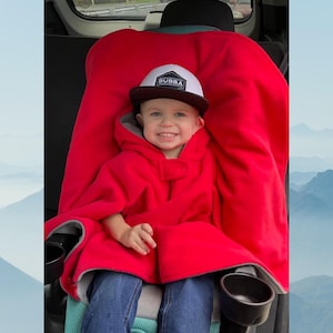 Fleece Car Seat Poncho: Zippered Baby & Toddler Coat, Hood Optional