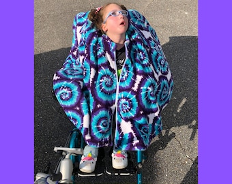 Children's Wheelchair Poncho, Kid's Wheelchair Cape, Adaptive Winter Coat