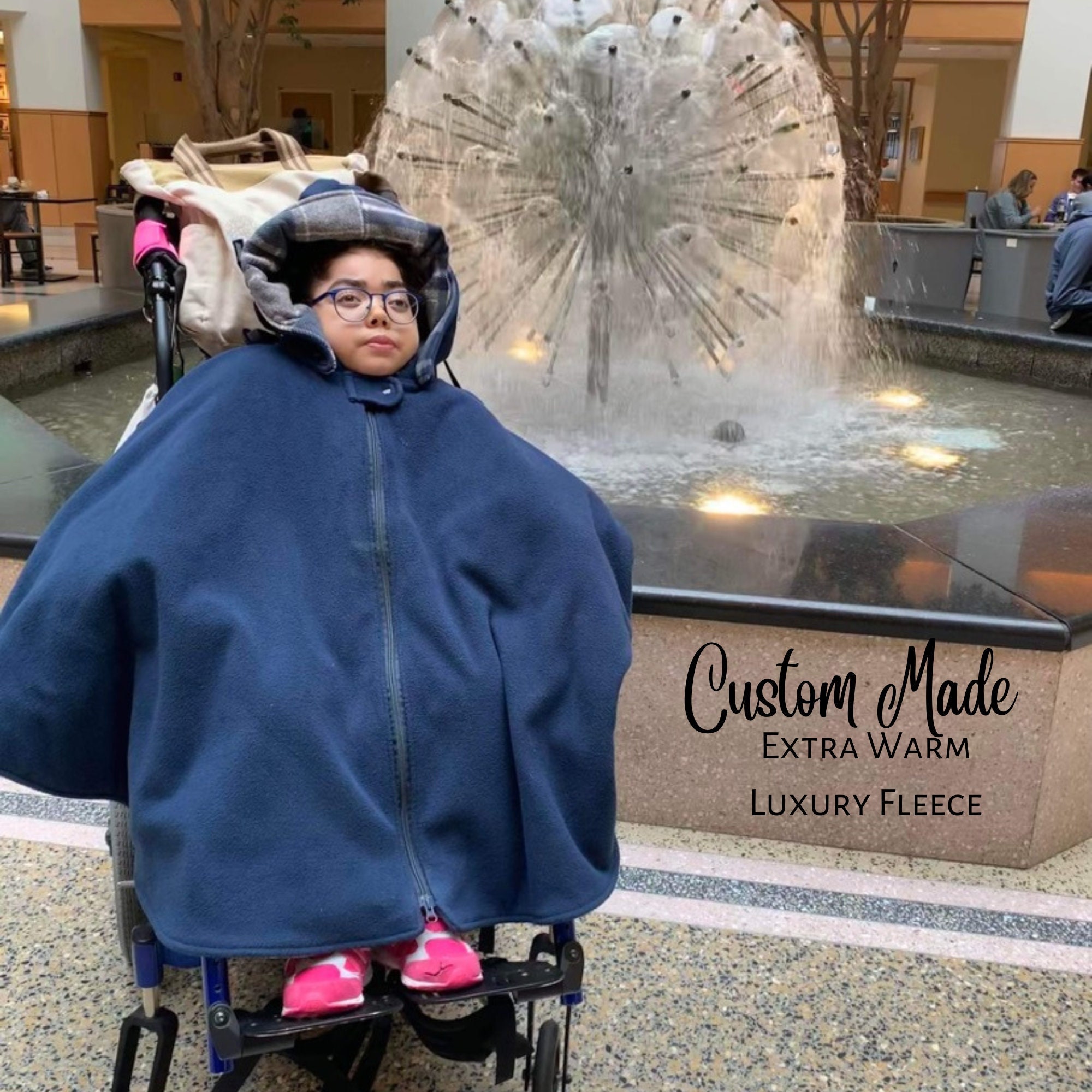 Kids Luxury Fleece Wheelchair Poncho: Warm Winter Coat, Boys & Girls