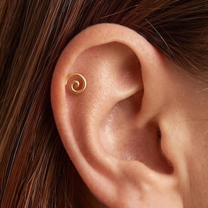 G23 ASTM F136 Titanium・Flat Back Stud・Spiral Swirl Top・Dainty Minimalist Design・Dual Finishes・Gift for Her Friendship