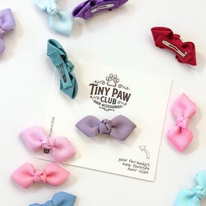 2 Inch Grosgrain Ribbon Dog Hair Bows, Small Pet Ear Clips, Puppy Grooming Accessory