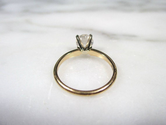 Vintage classic 14K yellow gold high set CZ solit… - image 6