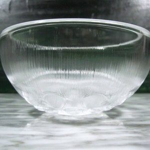 Rare peacock feather engraved Orrefors crystal bowl Sweden Mid Century Modern glass estate