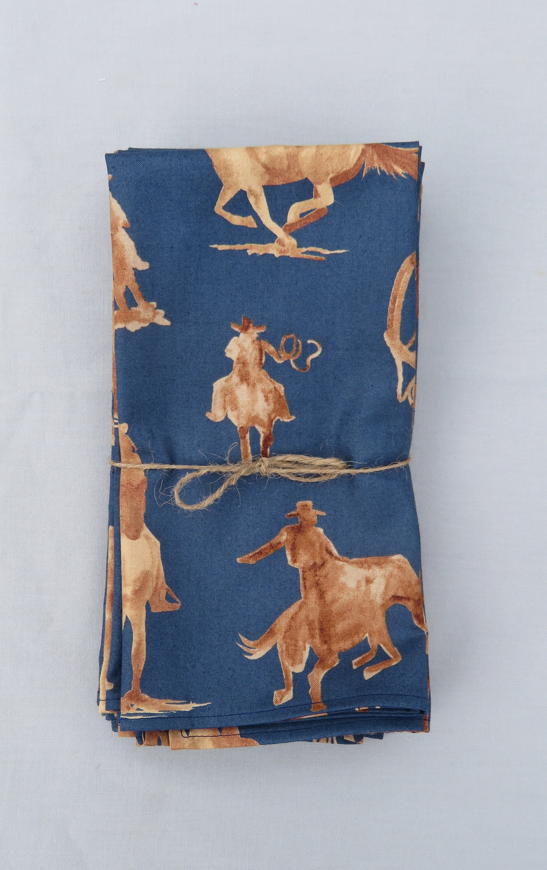 Set of 6 Ride The Range Napkins 100% Cotton on Navy