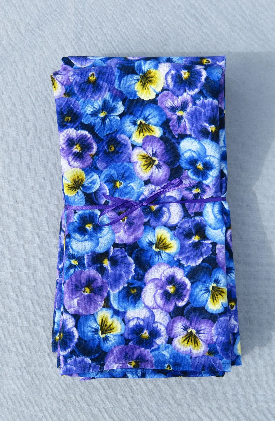 Packed Pansies Set of 6 100 Cotton Napkins Etsy