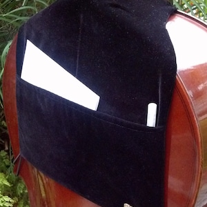 Concert Black Velvet Cello Bib with Accessory Pocket