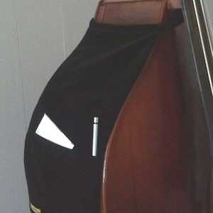 Bass Bib in Elegant Black Velvet with Handy Pocket
