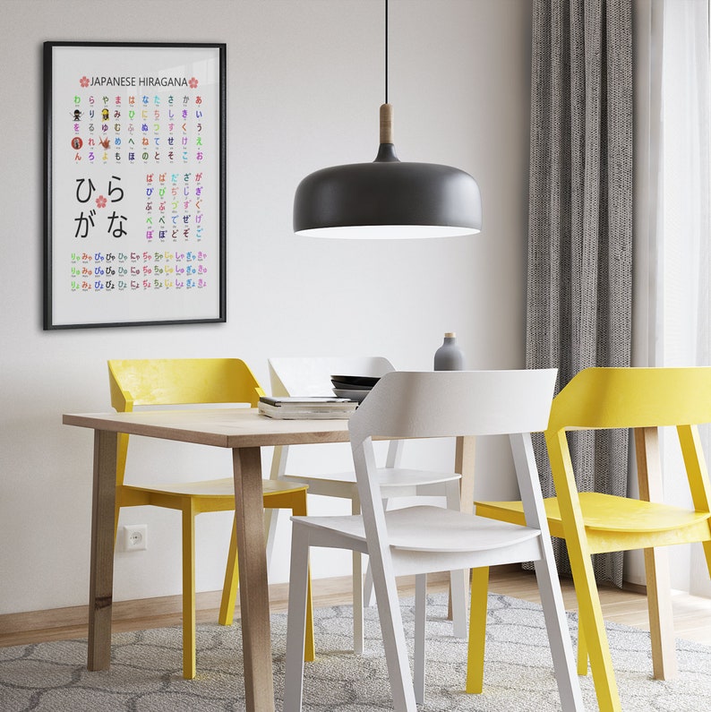 Japanese Hiragana Chart Poster Digital Download Etsy