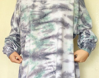 Tie Dye Long Sleeve Crewneck T-Shirt - Unisex Shirt, Comfy Shirt for Men or Women, Birthday Gift, Sizes Small - XXL, Fast Shipping!