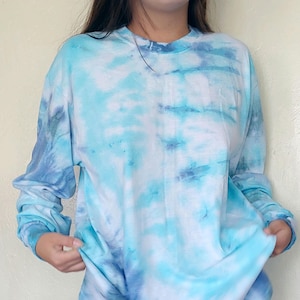 Hand Dyed Tie Dye Long Sleeve Crewneck T-Shirt