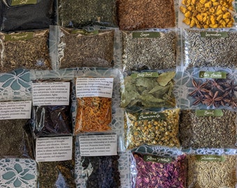 Organic Dried Herbs and Flowers: Tea, Spells, Oils