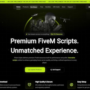 FiveM Tebex Store Website Template, Next.js React Gaming Storefront (Full Source Code)