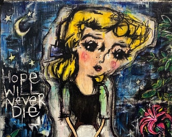 Walt Disney Cinderella Original Mixed Media Collage On Recycled Wood- Drawing-Urban Art-Street Art-Wall Art-Graffiti-Wall Decor-Pop Art-Girl