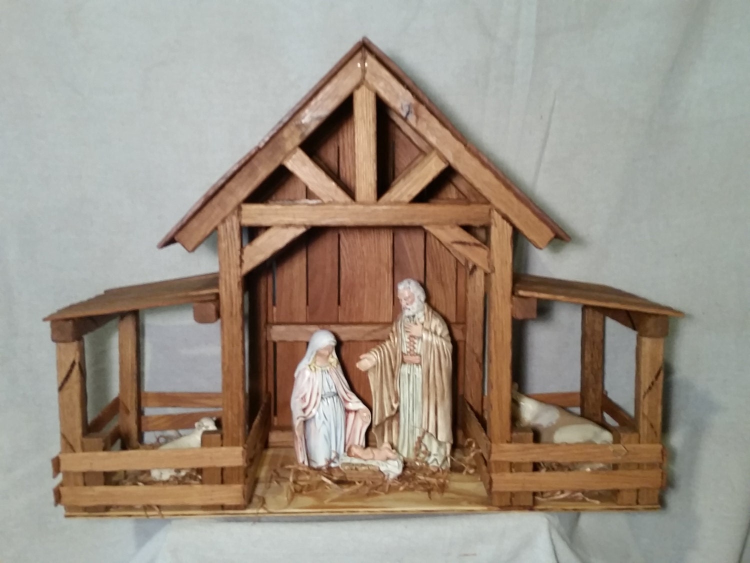 Reclaimed Wood Nativity Stable Creche Handcrafted Manger Barn Etsy