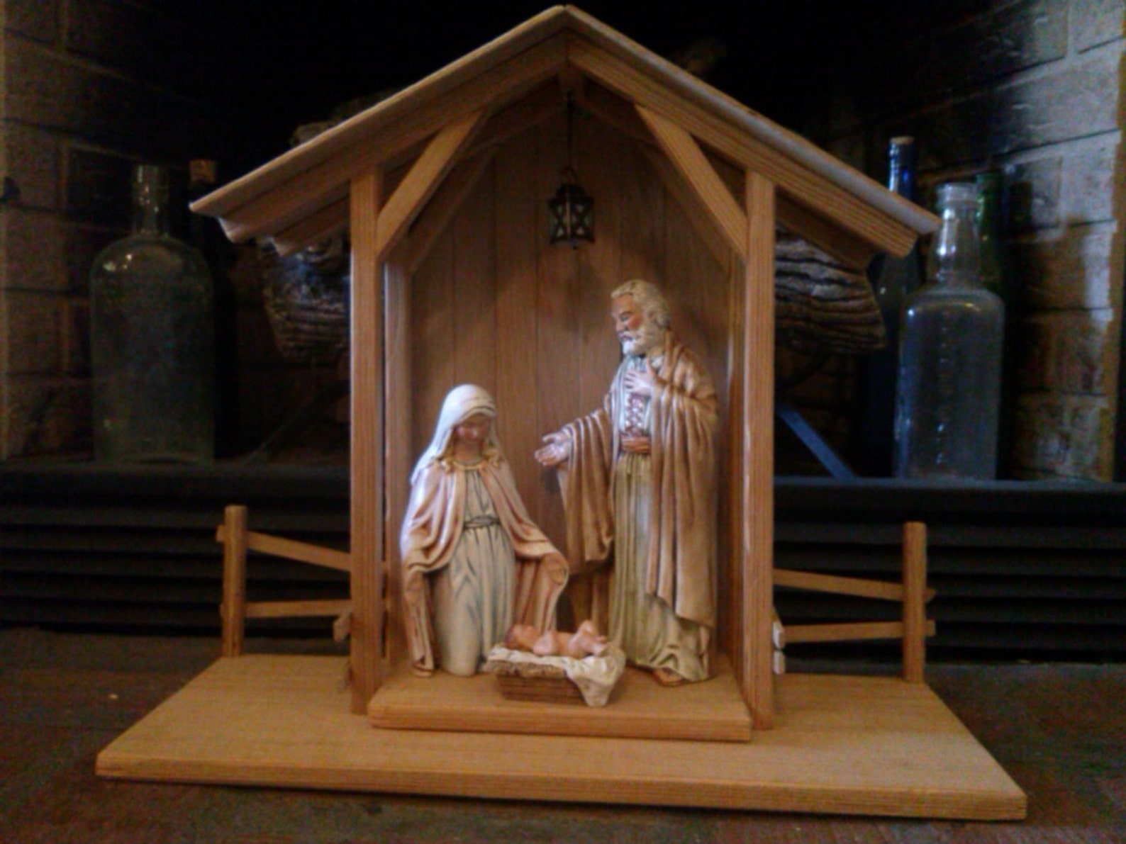 Reclaimed Wood Nativity Stable Creche Christmas Manger Barn Etsy