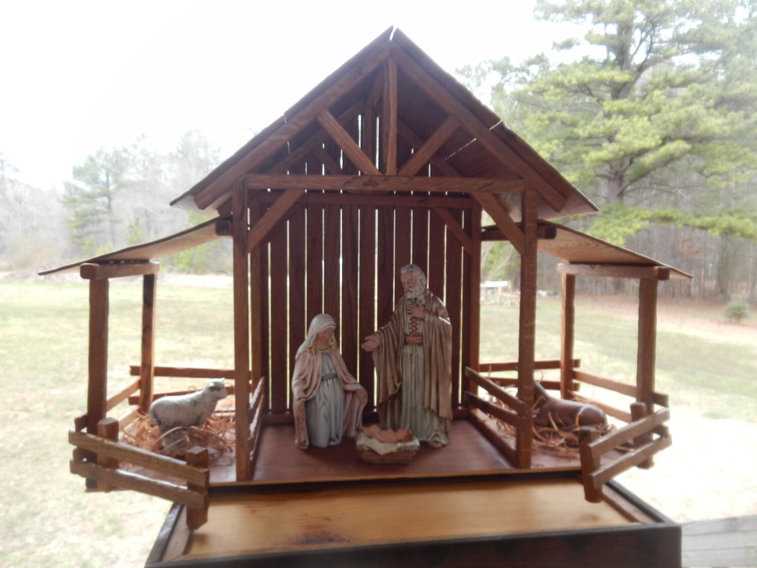 Reclaimed Wood Nativity Stable Creche Handcrafted Manger Barn Etsy