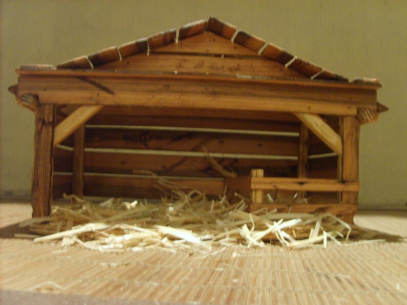 Wooden Creche Nativity Stable Etsy