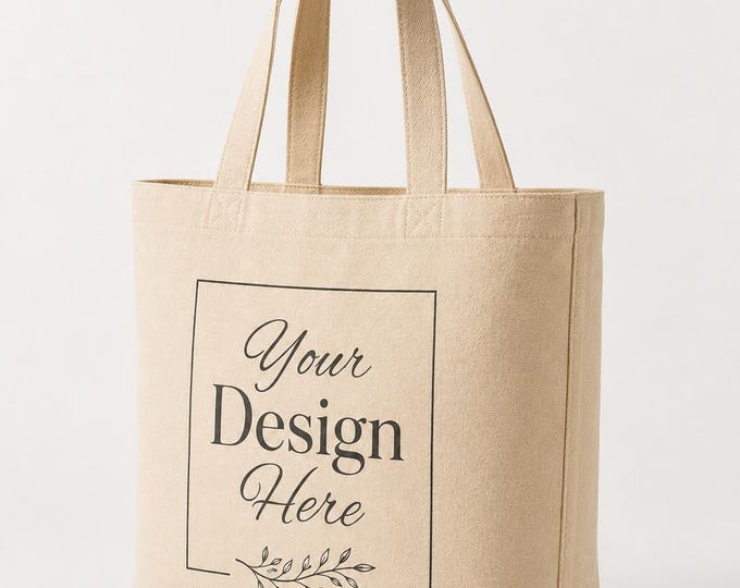 Featured listing image: Personalized Canvas Tote Bag, Custom Name or Logo, Reusable Shopping Bag