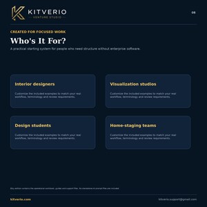 Interior Design Project Management Excel Template, Client Brief, Materials, Lighting, Revision and Budget Tracker image 8