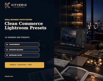 24 Lightroom-Presets für Fotos kleiner Unternehmen | Produkt-, Innenraum-, Reinigungs- und Fahrzeugaufbereitungsfotos | Mobile Desktop XMP-Filter