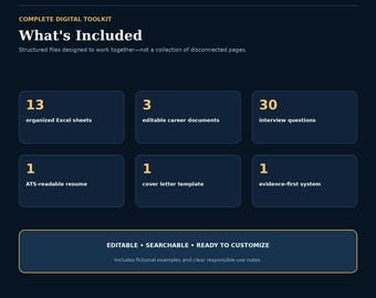 SaaS Tech Job Search Tracker, ATS Resume Template, Cover Letter, Interview and Application Toolkit