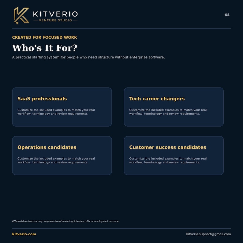 SaaS Tech Job Search Tracker, ATS Resume Template, Cover Letter, Interview and Application Toolkit image 7
