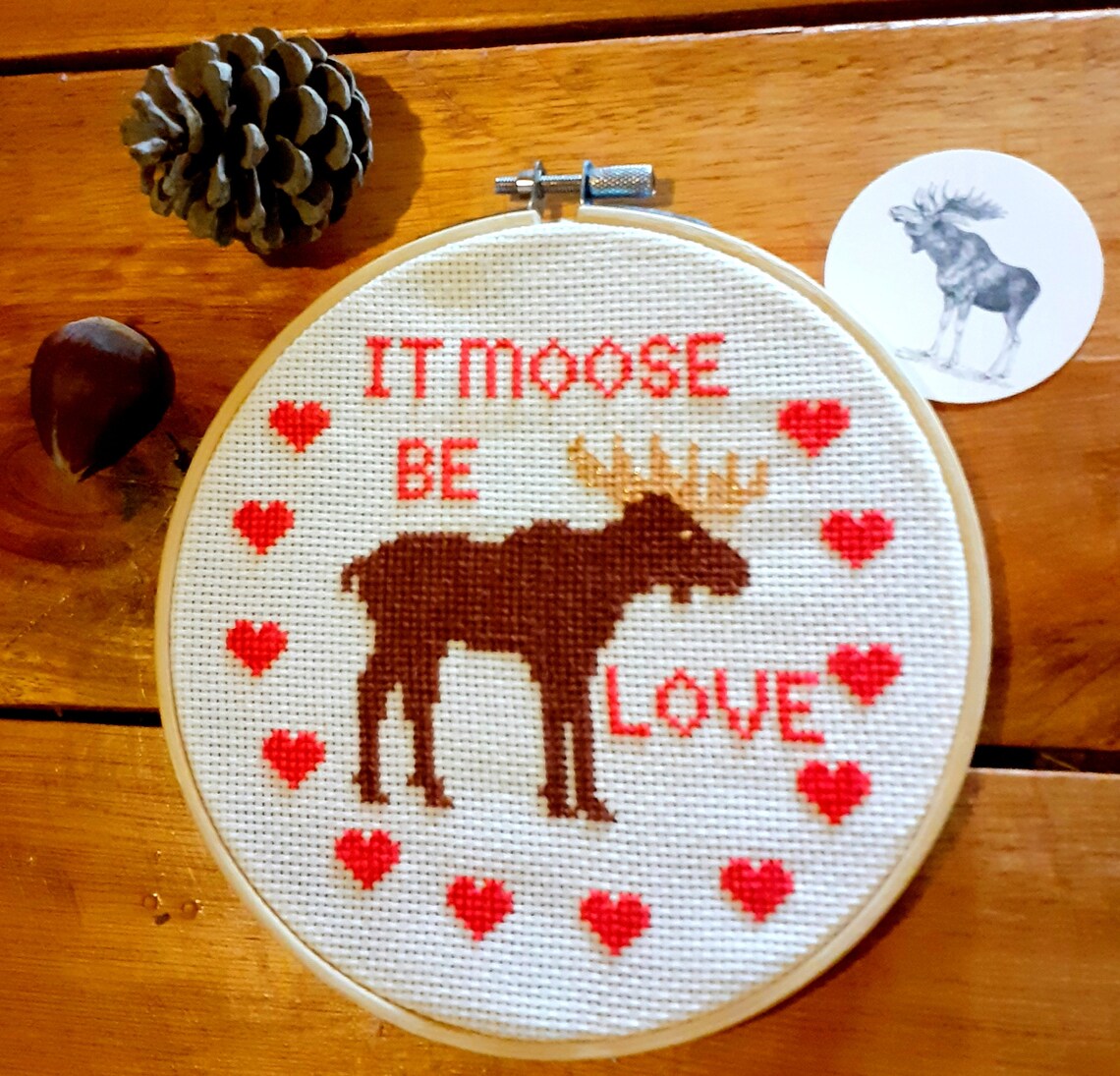 It MOOSE Be Lovepdf Pattern MOOSE Cross Stitch PDF Pattern - Etsy