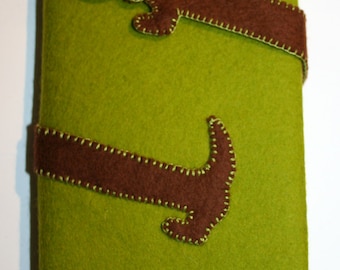 Woolfelt Notebook Cover, dachshund, including notebook