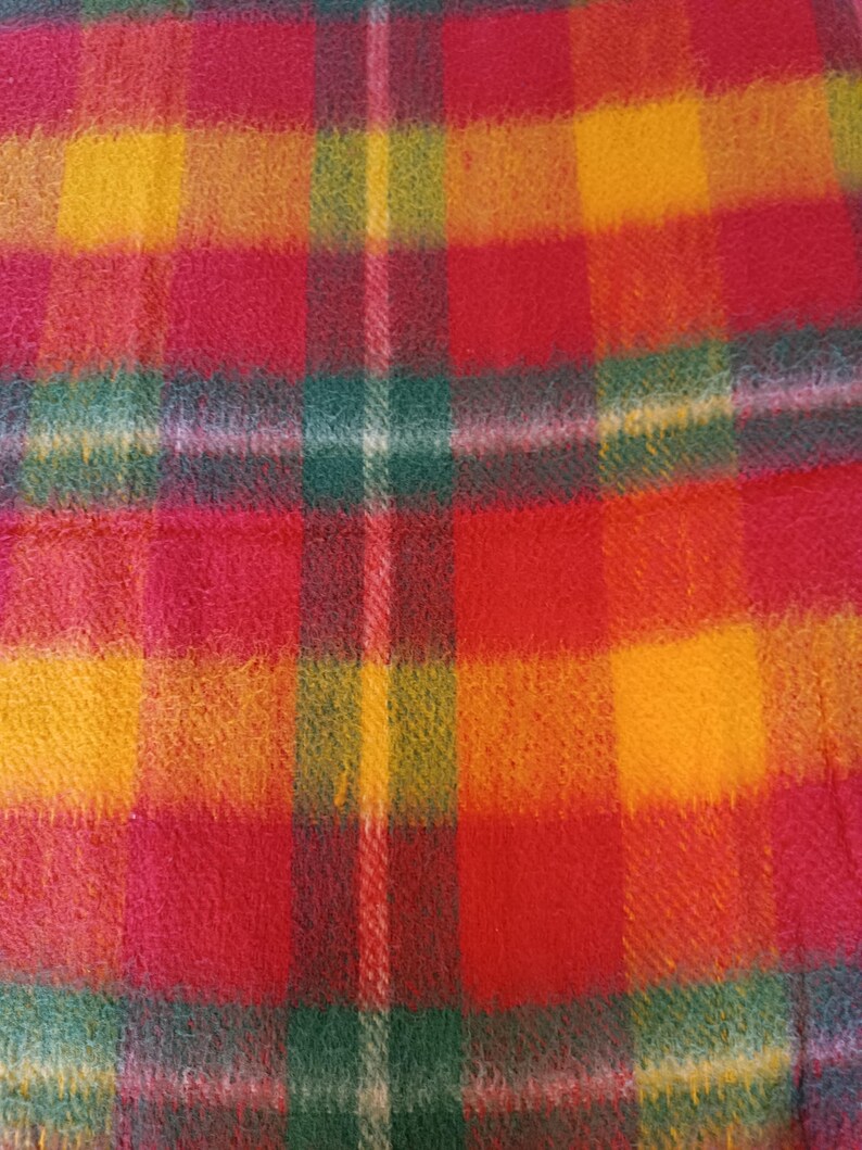 Vintage 1970s Colorful Rasta Style Blanket, Acrylic Blanket, Sofa ...