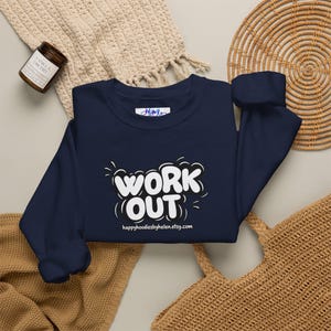 Sudadera de cuello redondo para entrenar / Gráfico tipográfico de fitness, motivación para el gimnasio