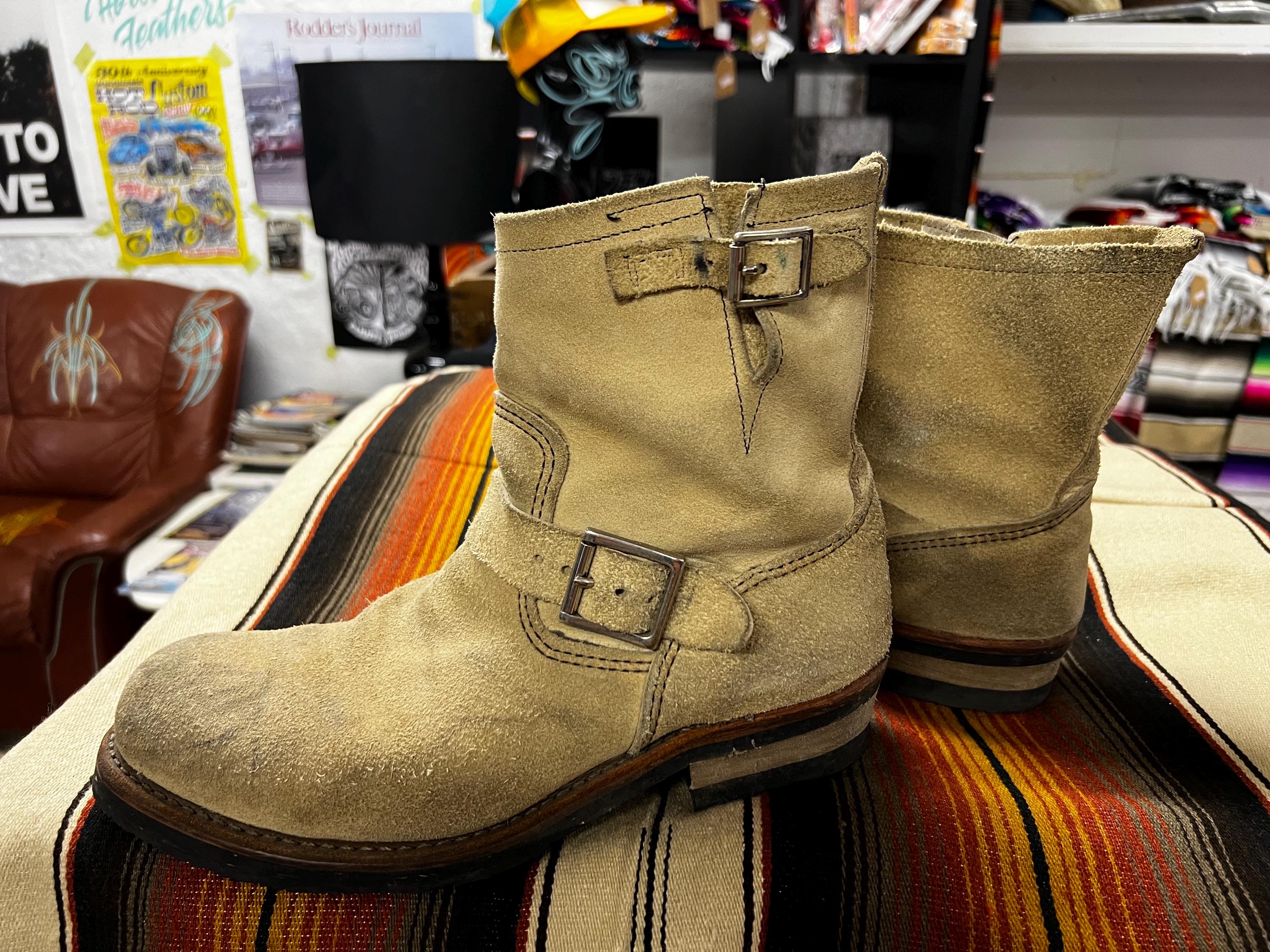 ぼ*ん様 RED WING 2965 Suede Short Engineer Vintage Tan Suede Roughout RED WING 2965 Hawthorne Abilene
