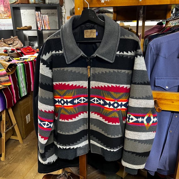 Vintage Pendleton Wool Jacket, Aztec Southwestern Pattern (size M