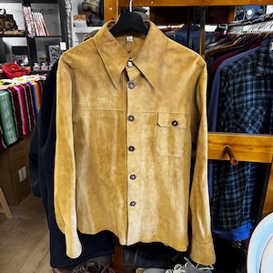 Vintage Brown Caramel Camel Suede Leather Shirt, Western Shirt, Cowboy Leather Shirt, Brown Suede Shirt, Western Fashion, Womens Suede Shirt