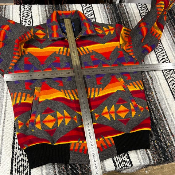 Vintage Pendleton Wool Bomber Jacket, Southwestern Aztec Pattern