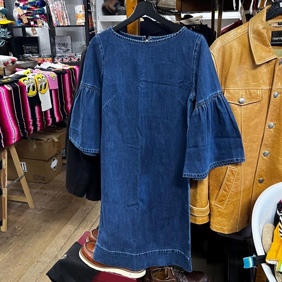 ralph lauren denim dress vintage Vintage Ralph Lauren Dress Apron Denim Blue Jean Overall Pinafore Rancher Cottage Prairie Suspenders Garden Cottage Core