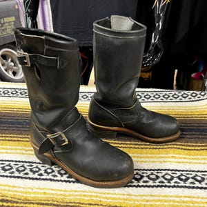 Vintage CHIPPEWA black leather engineer rugged men’s 5.5US 37.5EU workwear biker boots