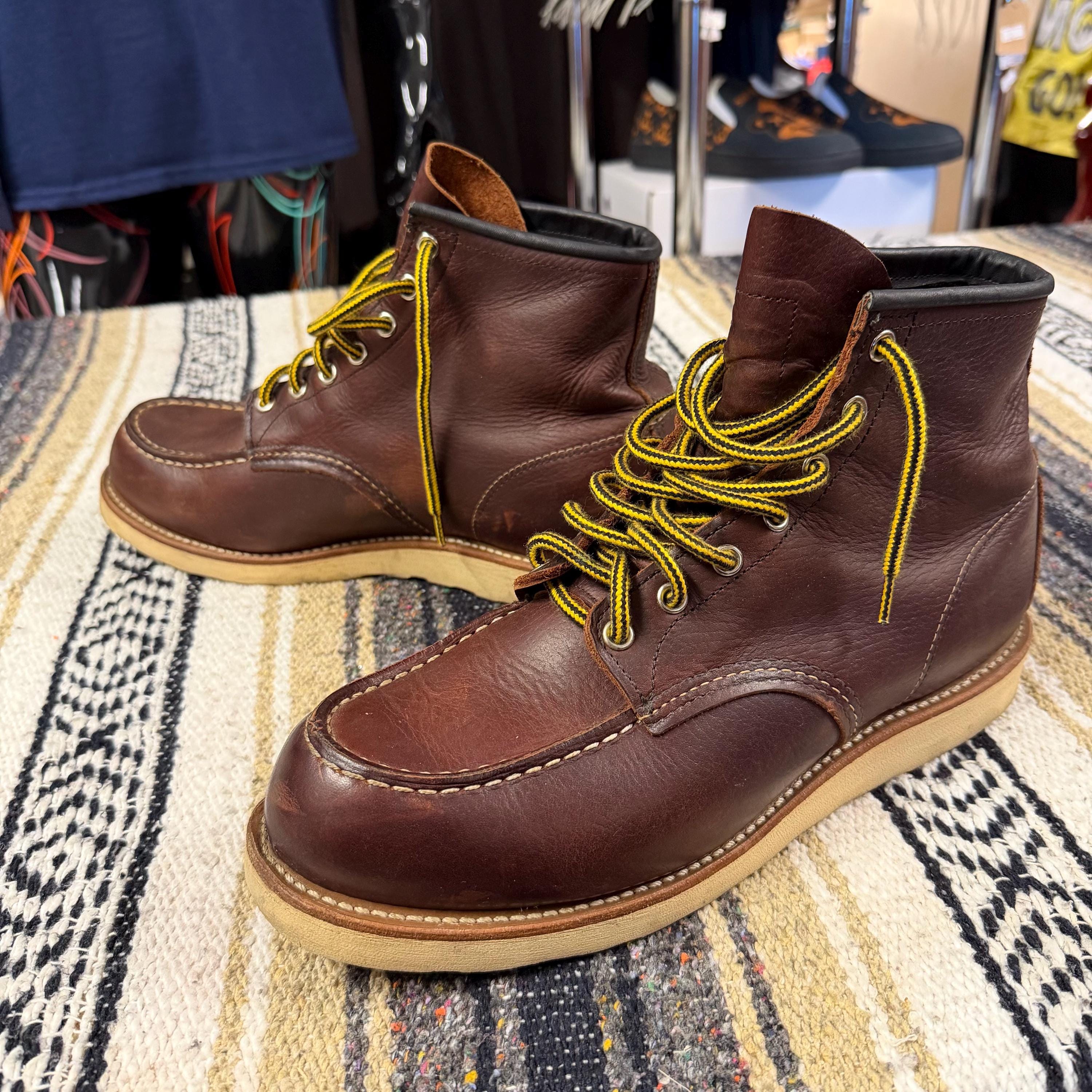 Rare Vintage Red Wing Chukka Moc Toe  Boots Vibram Soles Us 10 Leather Shoes 80s VTG 80s Red Wing Shoes Mens Boots 6 D Brown Leather Moc Toe  main image 3
