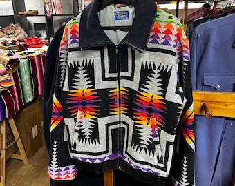 Vintage Pendleton Wool Jacket, Harding Pattern, Southwestern Aztec (Size M)