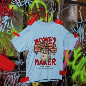 Money Maker T-shirt | Streetwear Graphic T-shirt | Urban Fashion Bomullsskjorta