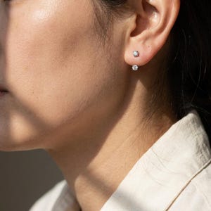 Moissanite Stud Earrings,Convertible Earrings,Sterling Silver Studs,Reversible Ear Jacket,Gift For Her