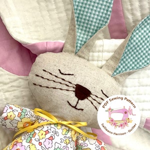 PDF Download Digital Sewing Pattern to make Easter Bunny soft toy