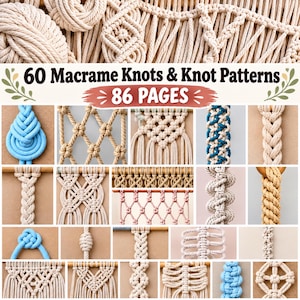 60 Macrame Knot  Patterns Guide Tutorial ( digital pdf pattern)