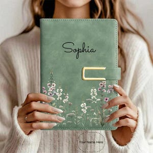 Personalized PU Leather Notebook, Soft Cover and Bookmark - for Meetings and University Life, Love Diary, Halloween, Christmas
