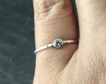 itsy bitsy ring, tiny silver ring, stack rings, solitaire ring, solitaire zirconium, women solitaire ring, 925 silver solitaire, thin ring