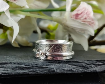 925 sterling zilveren lila bloem meditatie ring voor dames