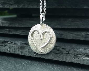 Pendentif coeur, coeur d'enfant, collier coeur, bijou coeur argent 925, pendentif coeur argent, collier coeur argent, bijou maternité 925